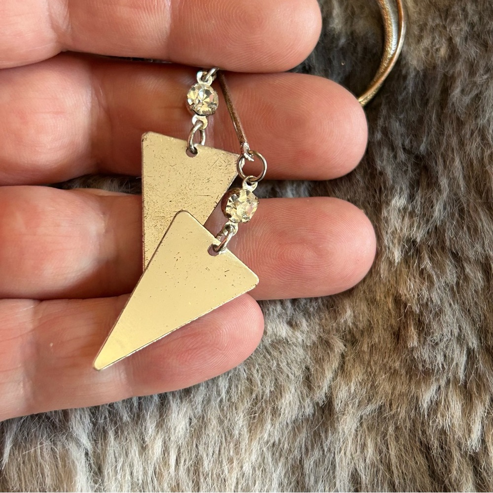 Handcrafted Repurpose Rhinestone Dangle Pendant O… - image 7